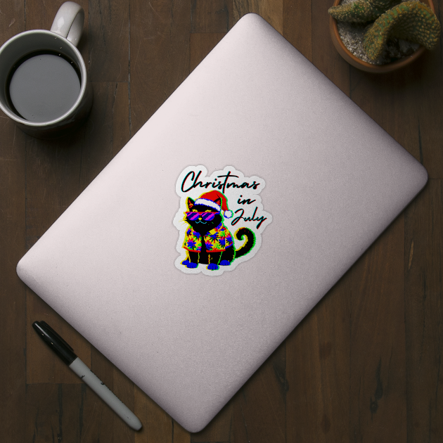 Glitch Cat Christmas in July by The WYLD Tribe
